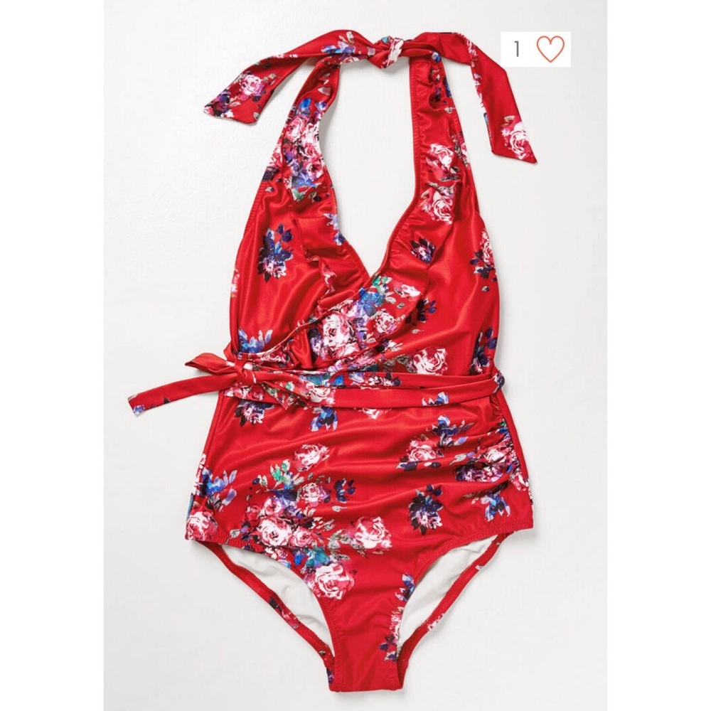 ModCloth One Piece Floral Swimsuit